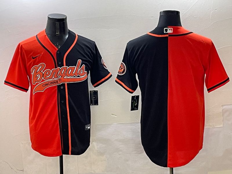 Men Cincinnati Bengals Blank Orange Black Joint Name 2025 Nike Limited NFL Jersey style 4->cincinnati bengals->NFL Jersey